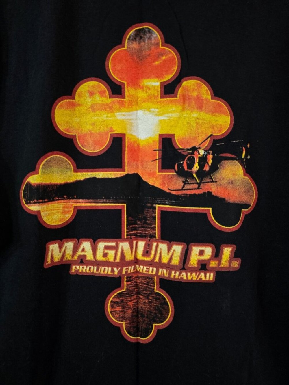 Hanes Tagless 2018 Mens Magnum PI Film Crew Hawaii Black Tshirt, NWOT, Sz Lg